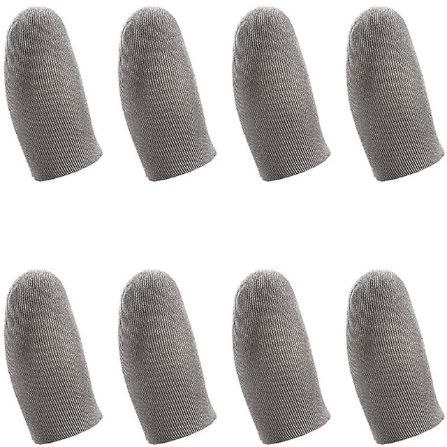 20 piezas - Funda para dedos de pulgar con pantalla de prensa profesional a prueba de sudor para juego de teléfono móvil Pubg gris plateado, gris plateado