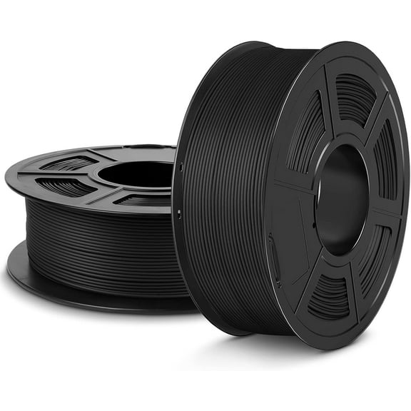 PLA Black 3D Filament 1.75mm 1KG, 3D Printer Filament Dimensional Accuracy  /- 0.02mm (2.2lbs) 3D Printing Filament Fits for Most 3D Printers (2 Pack)