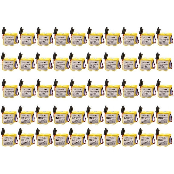 50 Pcs BR-2/3AGCT4A 6V 4400mAh Replacement Battery for Panasonic FANUC A98L-0031-002 with Black Plug