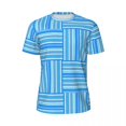 thumbnail image 5 of Blue And White Striped T-Shirt Colorful Lines Harajuku Running T Shirts Short Sleeve Breat, 5 of 5