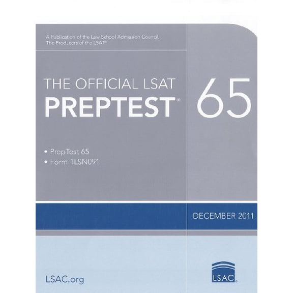 Pre-Owned The Official LSAT PrepTest 65: (Dec. 2011 LSAT), 9780984636037, 098463603X, Paperback, 2012 edition