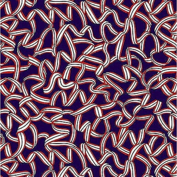 Dark Blue Ribbon - American Style Collection - Cotton Fabric by Studio E Fabrics