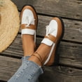 thumbnail image 4 of Purcolt Womens Color Block Loafers Dressy Casual Fringe Round Toe Slip On Boat Shoes Comfort Thick Soft Sole Flats Shoes for Business Work Office, 4 of 9