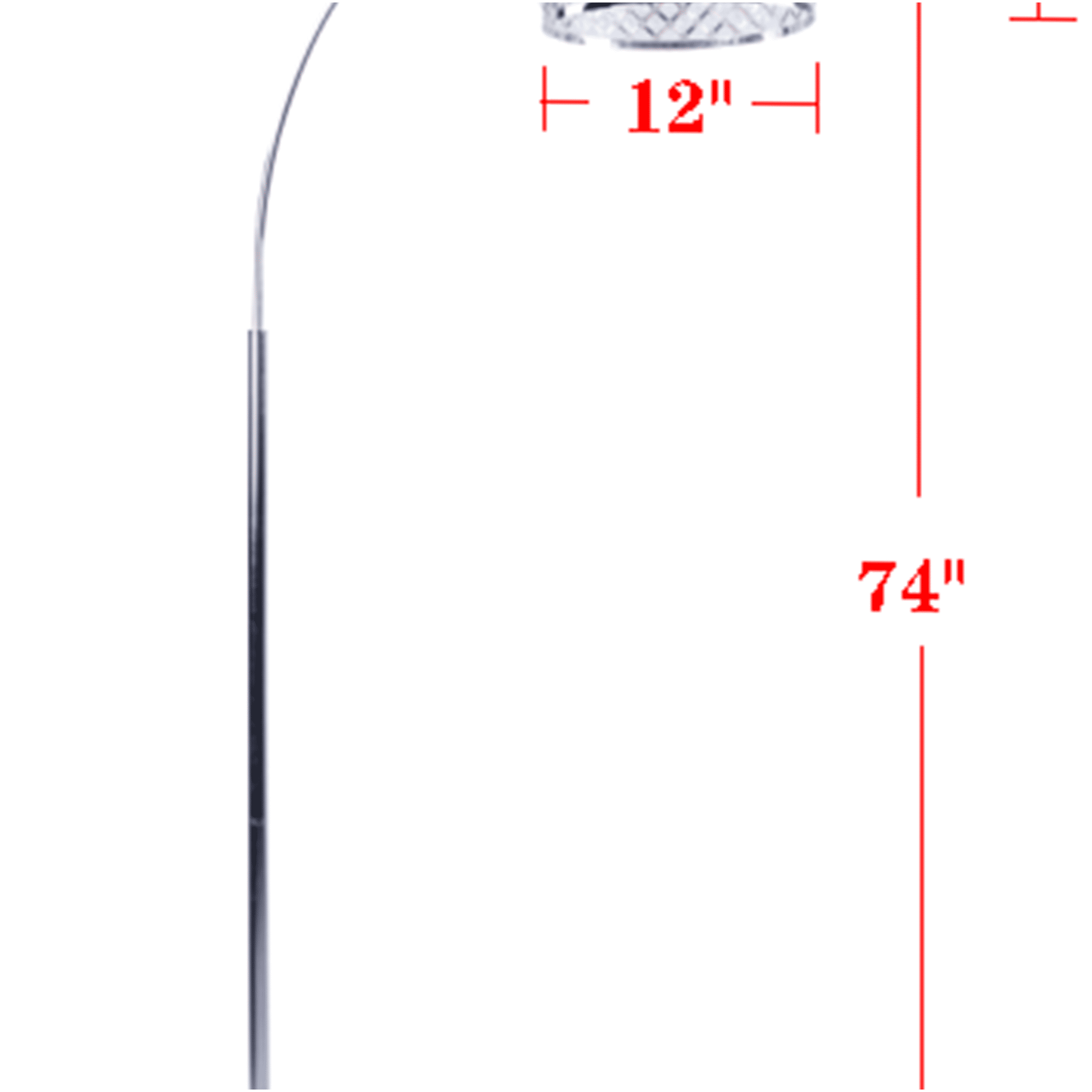 JERFIT Modern Arc Floor Lamp with Crystal Shade, Silver Finish, Marble Base for Living Room, Bedroom Ambient Lighting