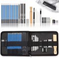 thumbnail image 1 of Quality Guarantee Sketching Drawing Pencils Set, Professional Drawing Kit for Artistic Mastery, Portable Size with Travel Case for Convenient Creativity, 1 of 8