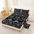 thumbnail image 2 of Erosebridal Bohemian Black Paisley Full Size Sheets, Hippie Elephant Bed Sheets, 4pcs 1 Flat Sheet, 1 Fitted Sheet and 2 Pillowcases, 2 of 5
