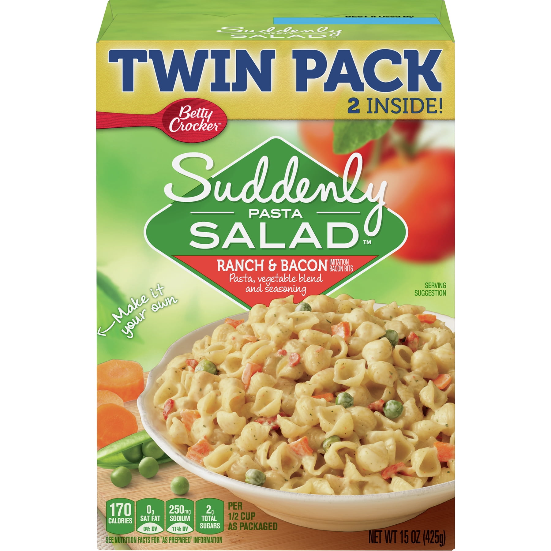 Suddenly Salad Ranch & Bacon Pasta Salad Dry Meals 15 Oz - Walmart.com