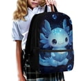 thumbnail image 3 of Binienty Cute Blue Axolotl School Backpack for Kids, Lightweight Bookbag with Padded Laptop Sleeve Front Pocket Side Mesh Pouches for Elementary Middle School Students Travel, 3 of 6