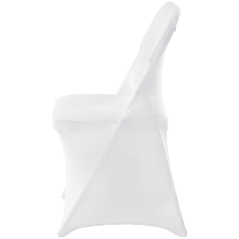 BENTISM 12 Pcs Stretch Spandex Chair Covers White Folding Chair