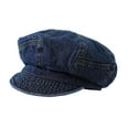 thumbnail image 2 of Segolike Flat Cap Decorative Decoration Trendy Cabbie Cap for Outdoor Driving Camping Dark Blue, 2 of 8