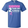 thumbnail image 3 of Inktastic Breast Cancer Survivor 2 Years and Running with Pink Ribbon T-Shirt, 3 of 5