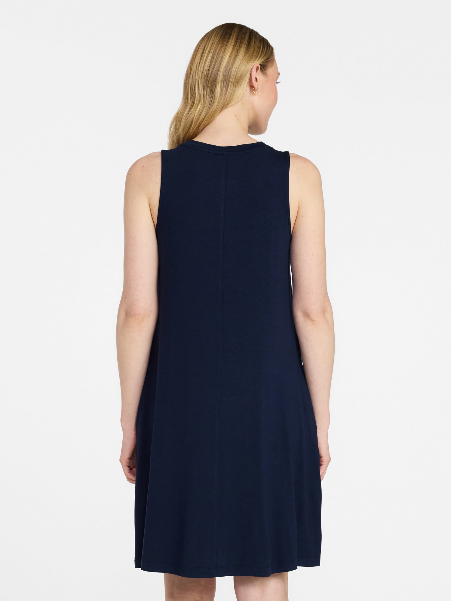Time and Tru Women’s Sleeveless Knit Swing Dress, Sizes XS-XXXL