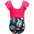 thumbnail image 5 of Kiijoy Girls One-Piece Swimsuit Ruffle Tropical Bathing Suit UPF 50+ Swimwear, 5 of 5