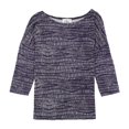 thumbnail image 1 of Blusa tipo jersey con manga 3/4 en dos tonos para mujer A-Line, azul, PS, 1 of 2