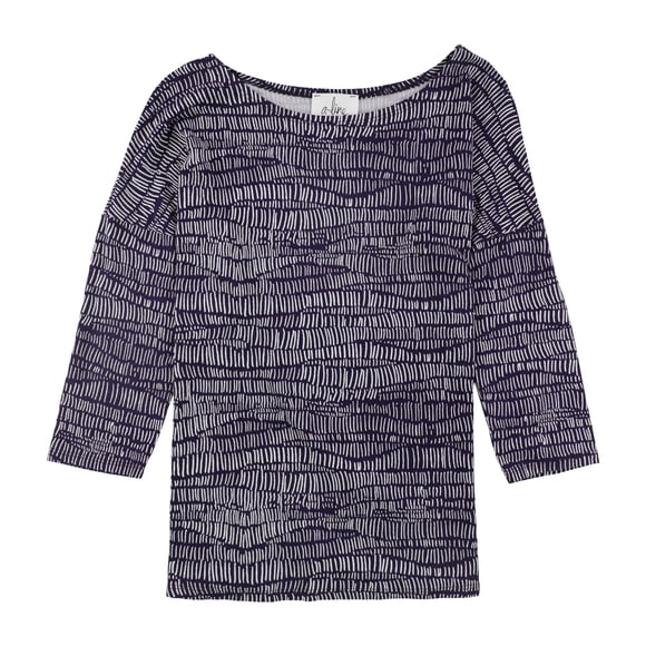 Blusa tipo jersey con manga 3/4 en dos tonos para mujer A-Line, azul, PS
