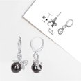 thumbnail image 5 of Everly Women’s 8-9mm Cultured Tahitian Pearl and Diamond Accent Silver Bow Leverback Earrings, 5 of 8