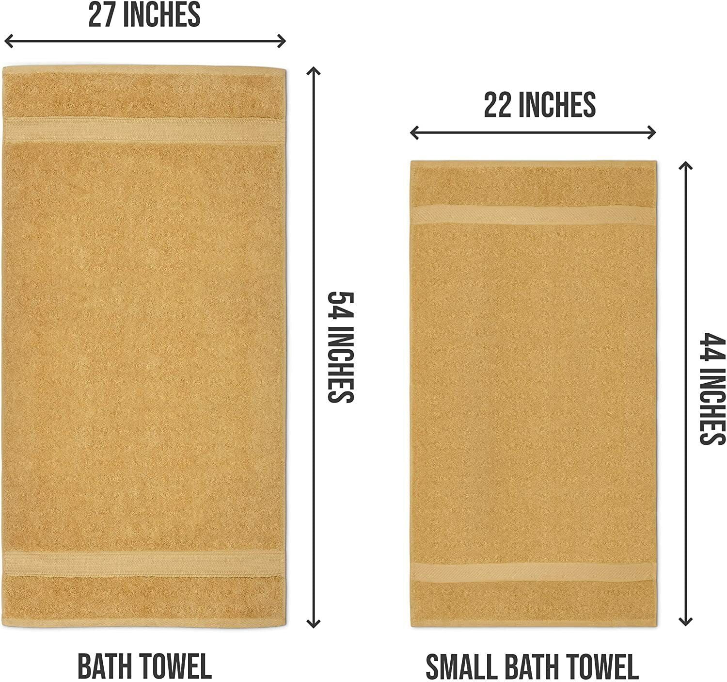 Pack 6 Cotton Bath Towels 22x44 Inch Super Absorbent  For Pool Spa