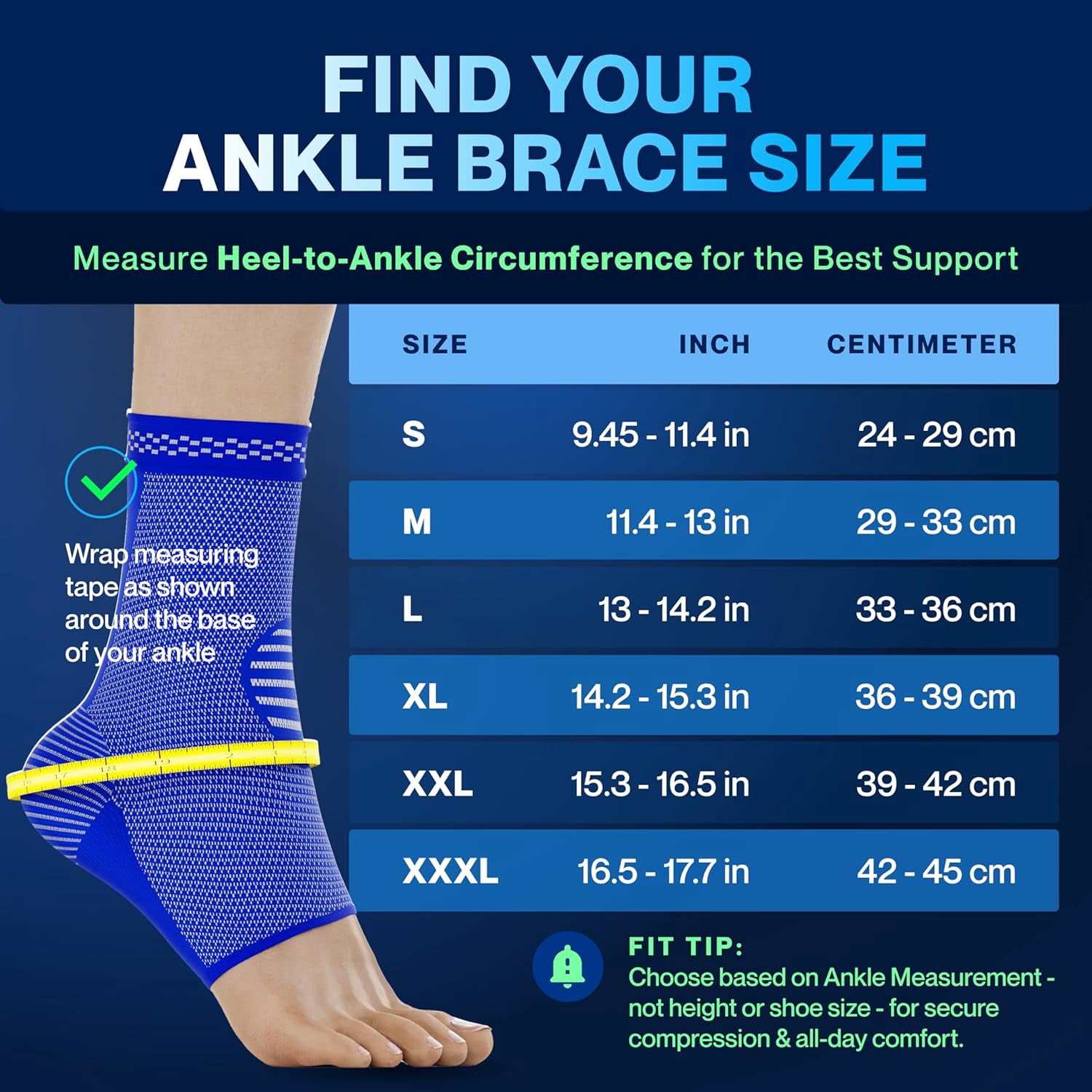 MODVEL Ankle Brace,  Blue,  XL, (2 Pack)