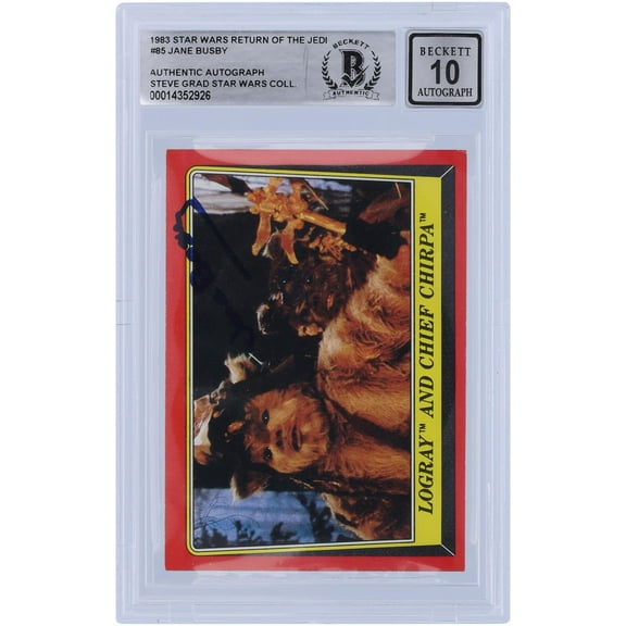 Jane Busby Star Wars Autographed 1983 Topps Return of the Jedi #85 BGS Authenticated 10 Card