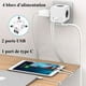 thumbnail image 5 of Toma USB múltiple, toma de corriente de pared cúbica de 4 salidas con 3 salidas USB, cargador USB de regleta de toma de corriente de pared para oficina en casa Sincero Electrónica, 5 of 5