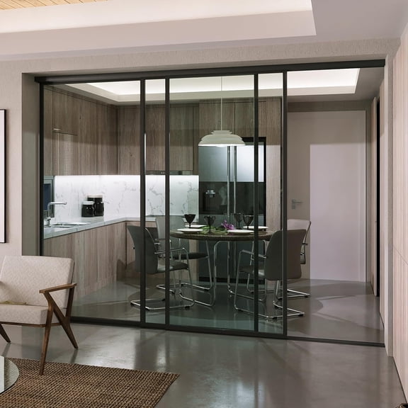 Doors55 Doors 55 Glass Room Divider Panel and Partition Wall, Partition Wall Divider & Sound Proof Dividers - Perfect Wall Divider for Room Separation & Partition Room Dividers