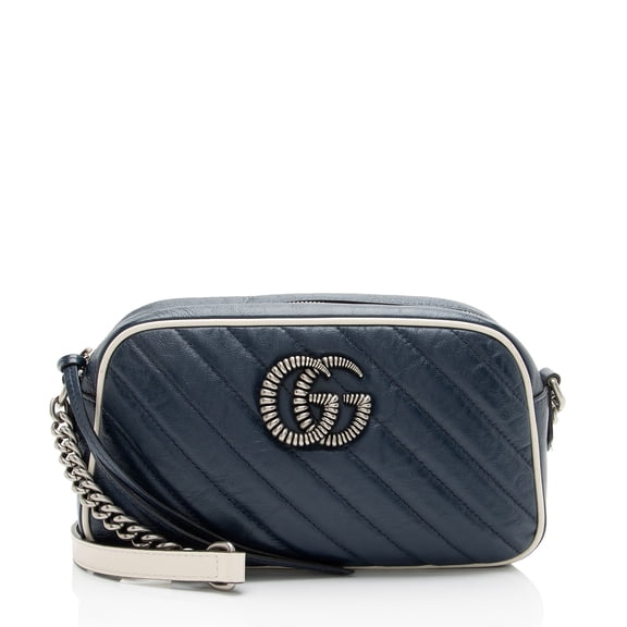 Pre-Owned Gucci Matelasse Leather Torchon GG Marmont Small Camera Bag