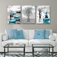 thumbnail image 4 of Wall Decor For Living Room Canvas Wall Art For Bedroom Office Decoration Black And White Wall Paintings Inspirational Abstract Blue Pictures Prints Artwork Home Decor 3 Piece 12x16 In, 4 of 6