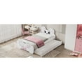 thumbnail image 6 of Miekor Cartoon Twin Size Platform Bed with Trundle, White BC2A1151, 6 of 9