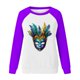 thumbnail image 5 of Xuyuer Mardi Gras Shirts for Women Shirt Funny Mask Graphic Tee Carnival Long Sleeve Shirt V Neck Top, 5 of 6