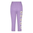 thumbnail image 4 of Fjofpr Toddler Girls Clothes 2T - 3T Toddler Kids Fashion Baesball Print Summer Leisure Yoga Sports Frenum Cropped Pants Purple 3 Years, 4 of 4