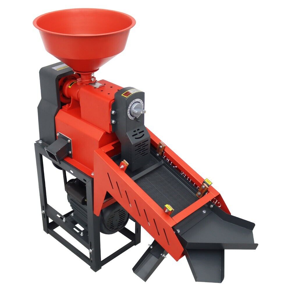 Efficient Rice Milling Machine with Dual Vibrating Screens Grain Peeling Machine 130-170kg/h 220V