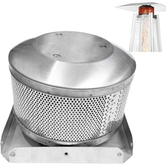 4-Sided Pyramid Heater Replacement Parts Emitter Screen Replacement for Patio Glass Tube Propane Heater Top(Burning Net and Base), Silver