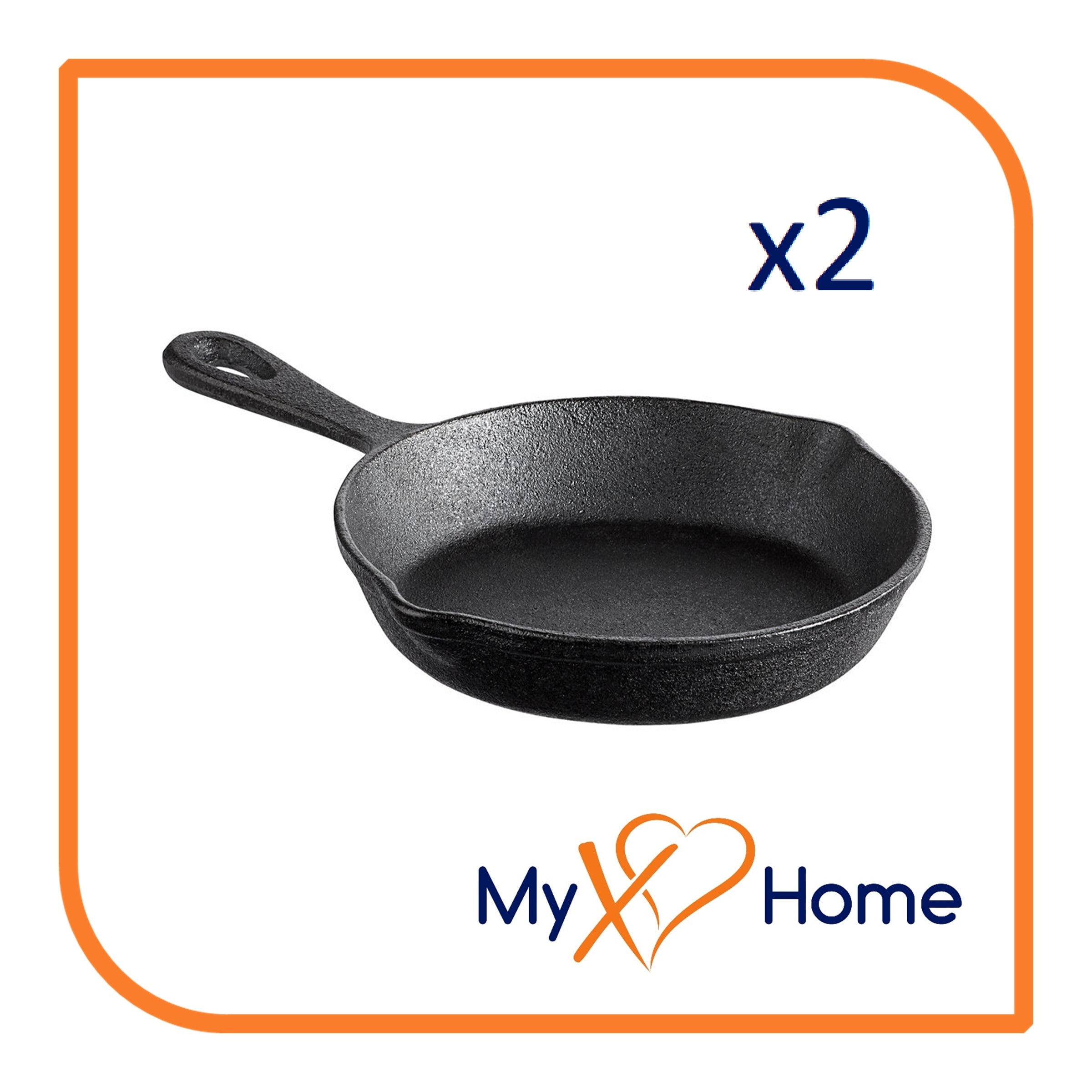 MyXOHome 6" Round Cast Iron Frying Pan 1 Skillet Skillet with Handle 