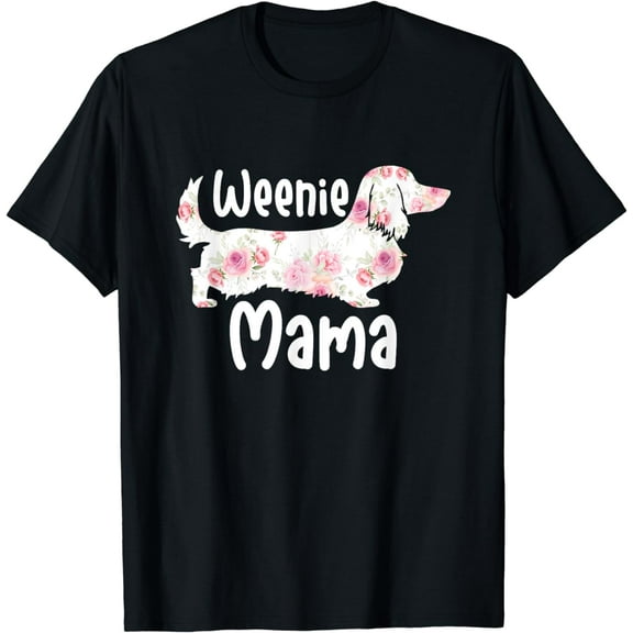 Funny Dachshund Weenie Mama Floral Wiener Dog Lover T-Shirt