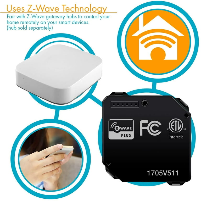 Enerwave Z-Wave Plus Single Relay Module, Smart Switch Wireless Enerwave Z-Wave Plus Single Relay Module, Smart Switch Wireless