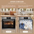 thumbnail image 4 of Oven Skirt Curtain for Kitchen 21.5x30 Inch, Navy Blue Pumpkin Fall Oven Curtain with 8 Ribbon Ties & Ruffle Trim, Stove Skirt Curtain Dishwasher for Cabinets Sinks Thanksgiving Grey Checkered Autumn, 4 of 9