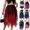 Red-01, variant on STETMN Women's Midi Skirt Color Block Asymmetrical Mesh Skirts Elegant Elatic Waist Tulle Skirt