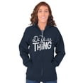 thumbnail image 3 of Do Your Thing Cute Sarcastic Workout Zip Hoodie Sweatshirt Women Brisco Brands L, 3 of 6