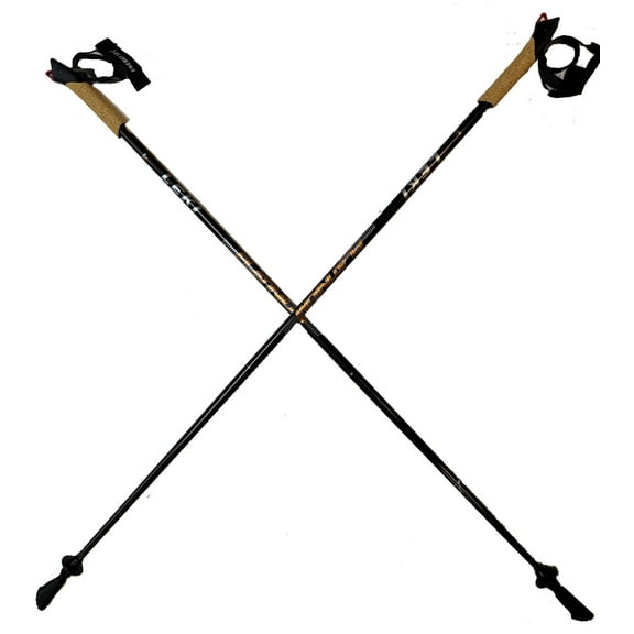 LEKI Nordic Walking Platinium Carbon Series Fixed Length Walking Poles 115cm Brown