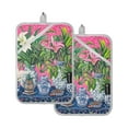 thumbnail image 7 of Yayeee Pot Holders Kitchen Heat Resistant with Pocket 7"x9.8" Cotton Oven Cooking Hot Pads, White Vibrant Flowers, 7 of 7