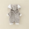 thumbnail image 2 of QUOTAY Adorable Elephant Print Boys Baby Romper Soft Jumpsuit for Baby Fall Season Casual Outdoor Wear Cozy Warm Outfit Grey,3-6 Months, 2 of 9