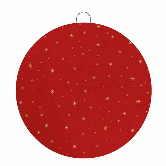 Welcome Sign for Front Door, Red Stars Modern Round Metal Wall Art Wreaths, Farmhouse Aesthetics Modern Art Outdoor Indoor Wall Hanging Sign for Porch Decor Housewarming Gifts 7.9 Inch
