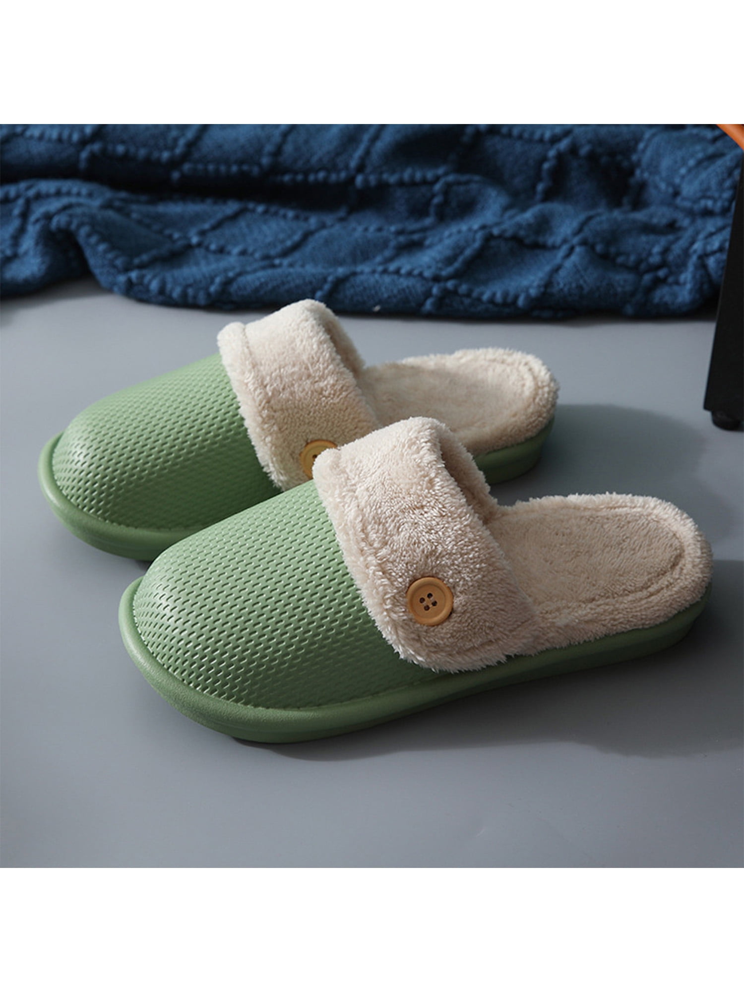 Unisex Home Indoor House Slippers Couple Soft Non Slip Warm Shoes Winter - Walmart.com