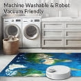 thumbnail image 5 of ODIKA 4'x6' Machine Washable Non-Slip Area Rug, Chic Abstract World Map Aesthetic High Traffic Rug, Blue, 6047, 5 of 7