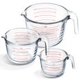 thumbnail image 1 of Eatex Juego De 3 Tazas Medidoras De Vidrio – Tazas Medidoras De Líquidos – Juego De Tazas Medidoras De Vidrio – 1 2 4 Tazas De Medición – Tazas Medidoras Aptas Para Lavavajillas, Horno, Microondas, 1 of 5