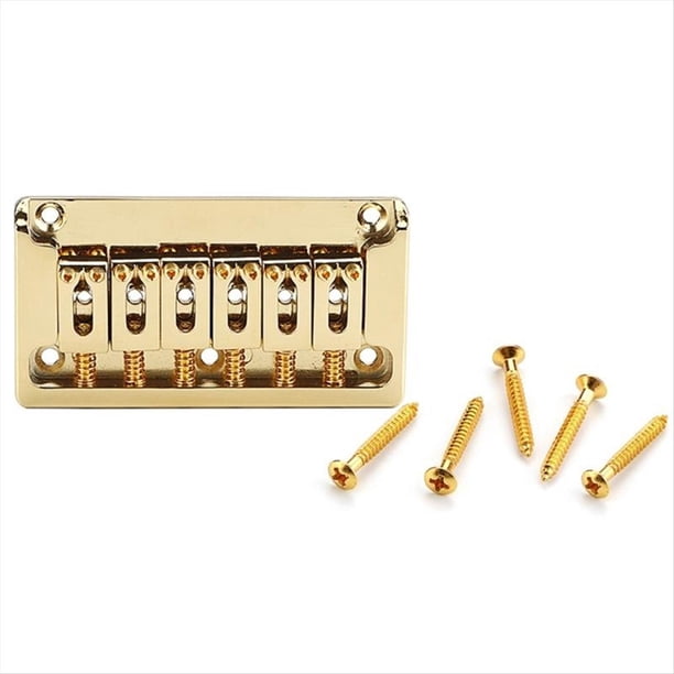 Puente de Guitarra de 6 Cuerdas con Silletas Fijas y Cordal de Carga Superior, Pieza para Guitarra Eléctrica, Dorado