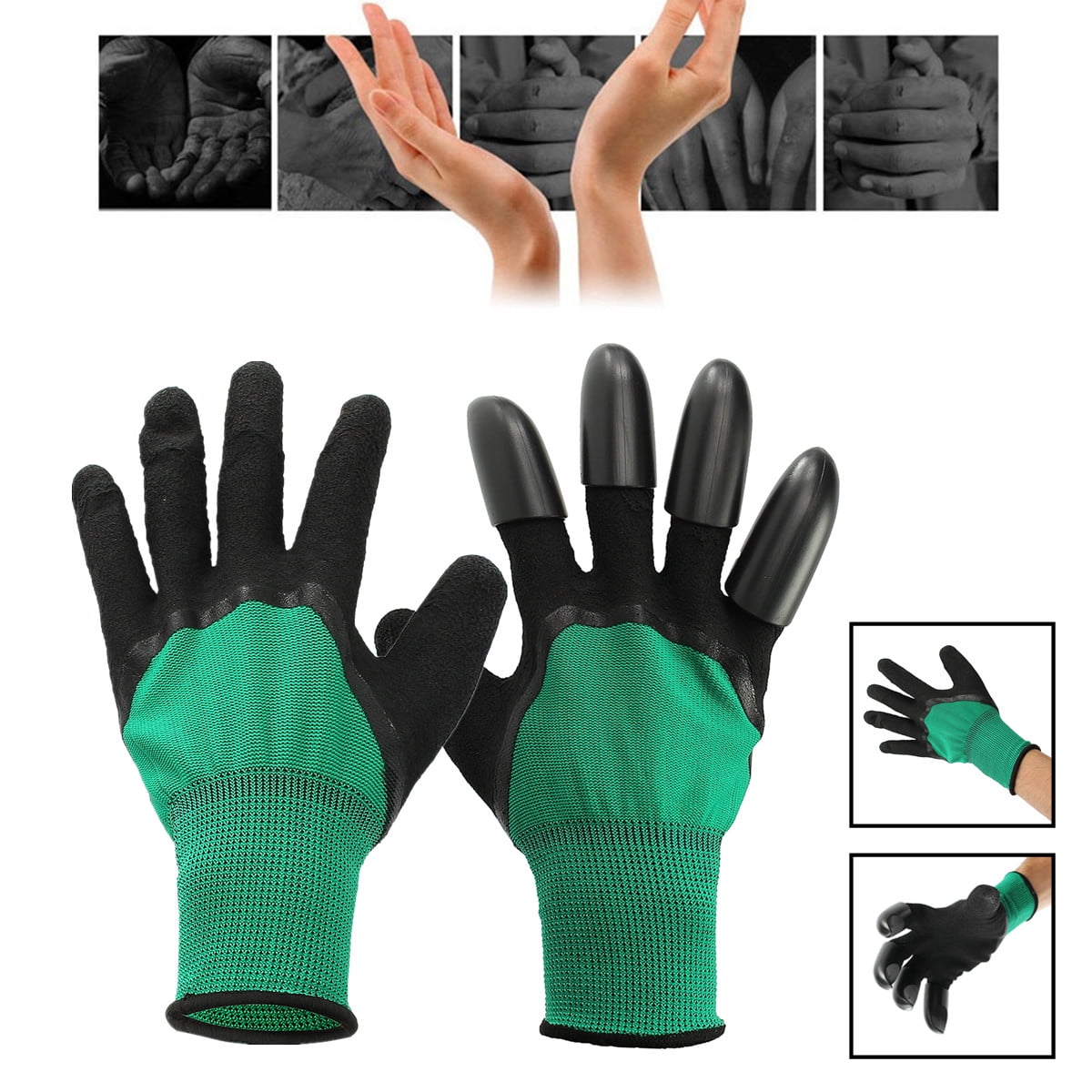 1 Pair Garden Gloves For Digging Gardening Planting Mitten 4 ABS