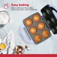 thumbnail image 6 of Holstein Housewares Non-Stick Cupcake Maker, Lavander - Makes 6 Cupcakes, Muffins, Cinnamon Buns - Birthdays, Holidays, and More, 6 of 9