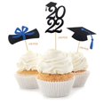 thumbnail image 2 of Adornos para cupcakes de graduación de 2022, selecciones de comida y aperitivos para la escuela secundaria azul negro, 2 of 7