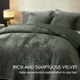 thumbnail image 2 of Velvet Quilt Queen Size, Oversized Bedspread Quilted Bedding Set, Luxurious Soft Coverlet Set Lightweight Velvet Comforter for All Season with Pillow Shams 90x96 Army Green Striped Queen, 2 of 6